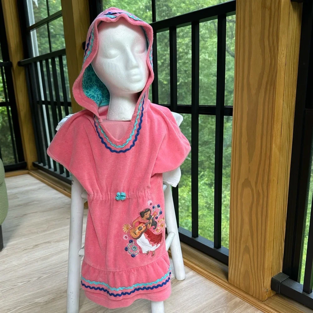 Disney Store Princess Elena of Avalor Soft Terry Hooded Beach Pool Cover-Up ~5/6